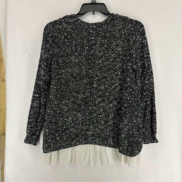 Katsumi Layered Long Sleeve Crewneck Pullover Knit Sweater S/M Gray - Picture 8 of 9